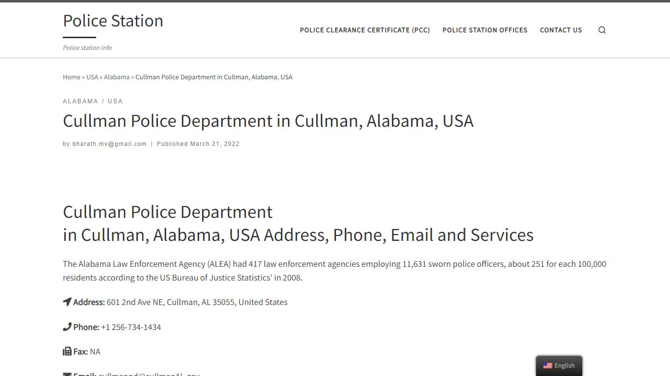 Cullman Police Department in Cullman, Alabama, USA